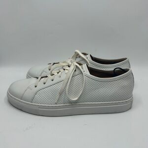 Magnanni White Perforated Leather Lace Up Sneakers Size 11